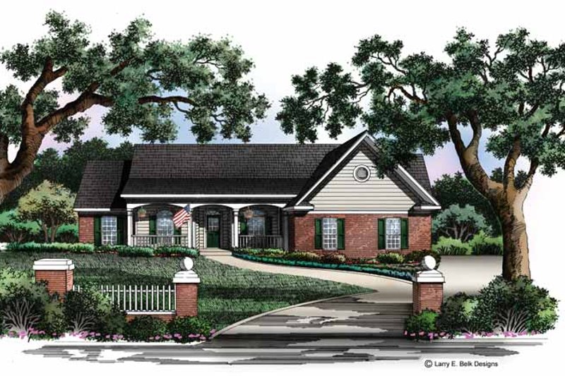 House Blueprint - Country Exterior - Front Elevation Plan #952-217