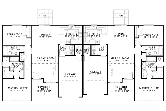 Floor Plan - Main Floor for Craftsman House Plan #17-2828 - 4 bed, 4 bath