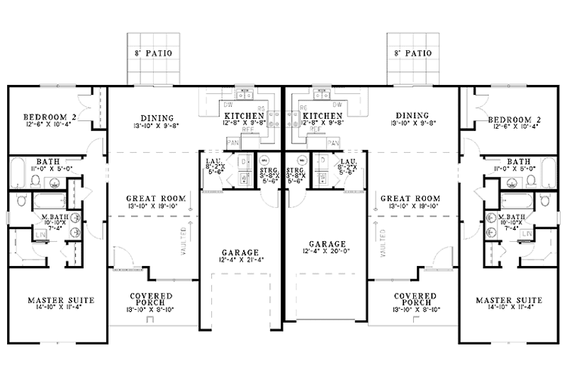 Home Plan - Floor Plan - Main Floor for Craftsman House Plan #17-2828 - 4 bed, 4 bath