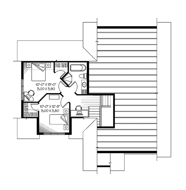 Traditional Floor Plan - Upper Floor Plan #23-2446