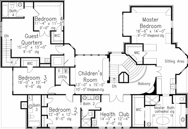 Dream House Plan - European Floor Plan - Upper Floor Plan #410-3587