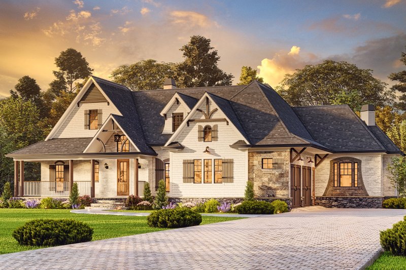 Dream House Plan - Exterior - Front Elevation 7 for Ranch House Plan #54-699 - 3 bed, 2.5 bath