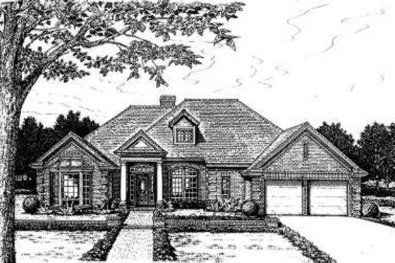 Exterior - Front Elevation for European House Plan #310-157 - 5 bed, 2.5 bath