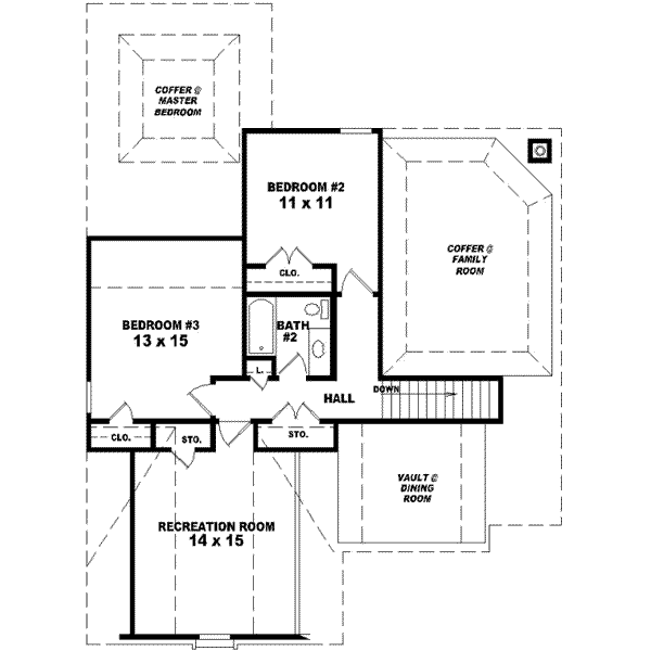 Colonial Floor Plan - Upper Floor Plan #81-698