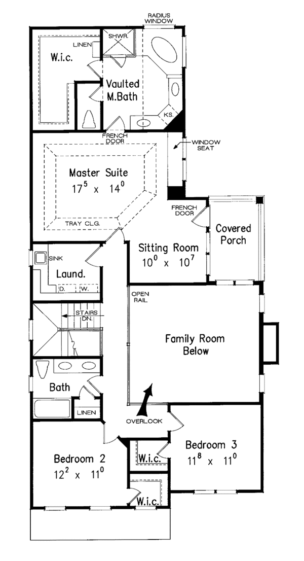 House Design - Colonial Floor Plan - Upper Floor Plan #927-757