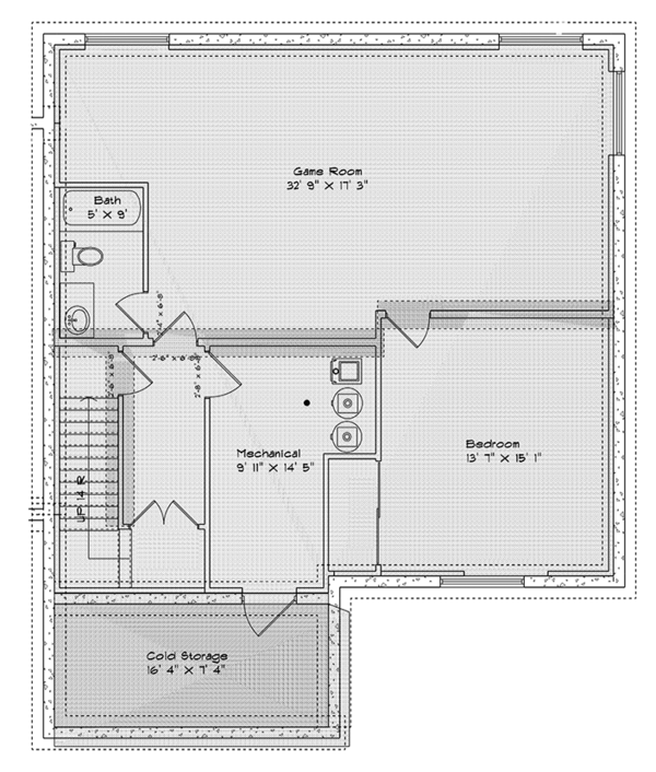 Architectural House Design - Traditional Floor Plan - Lower Floor Plan #1060-15