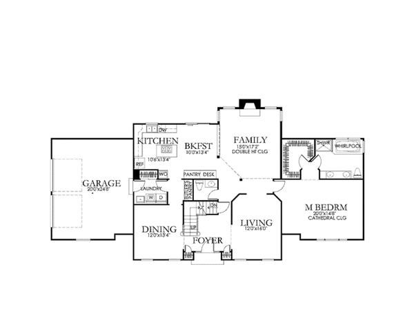House Blueprint - Colonial Floor Plan - Main Floor Plan #1029-8
