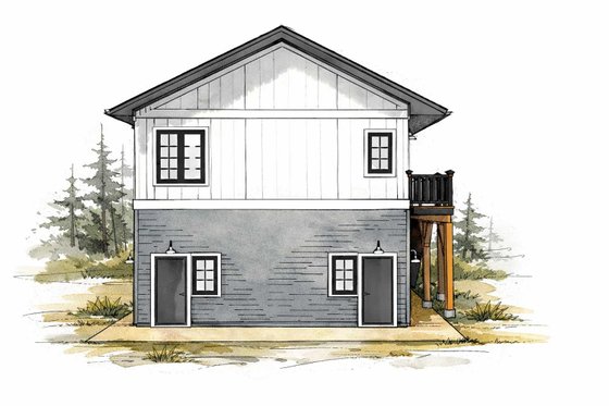 Exterior - Rear Elevation for Farmhouse House Plan #1101-64 - 3 bed, 1 bath