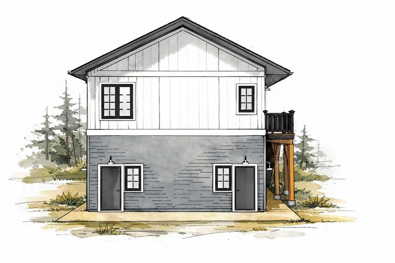 Dream House Plan - Exterior - Rear Elevation for Farmhouse House Plan #1101-64 - 3 bed, 1 bath