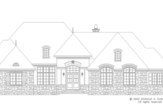 Exterior - Front Elevation 4 for European House Plan #929-930 - 4 bed, 4 bath