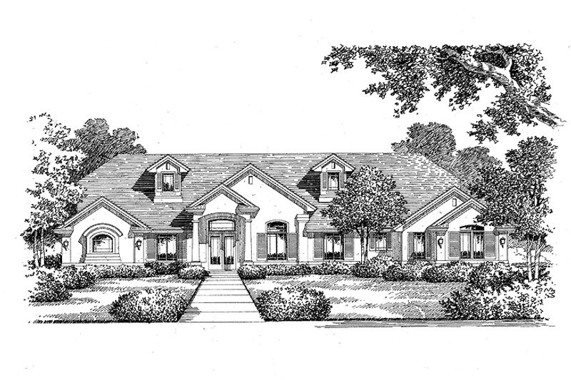 House Blueprint - Mediterranean Exterior - Front Elevation Plan #999-27