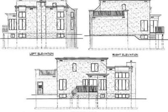 Exterior - Rear Elevation for Contemporary House Plan #25-2166 - 3 bed, 1.5 bath