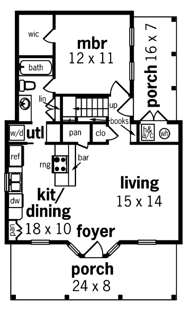 Home Plan - Cottage Floor Plan - Main Floor Plan #45-317