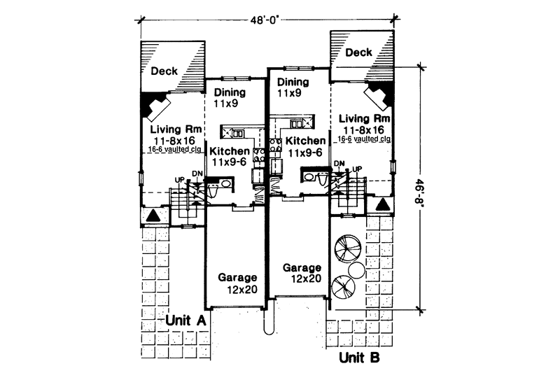 Home Plan - Floor Plan - Main Floor for Prairie House Plan #320-1149 - 1 bed, 1.5 bath