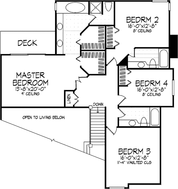 House Plan Design - Country Floor Plan - Upper Floor Plan #320-691