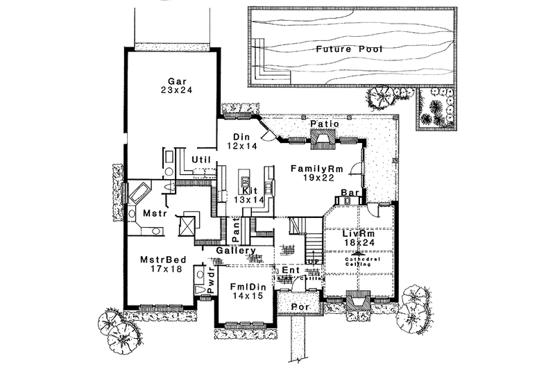 Home Plan - Floor Plan - Main Floor for Traditional House Plan #310-1080 - 4 bed, 3.5 bath