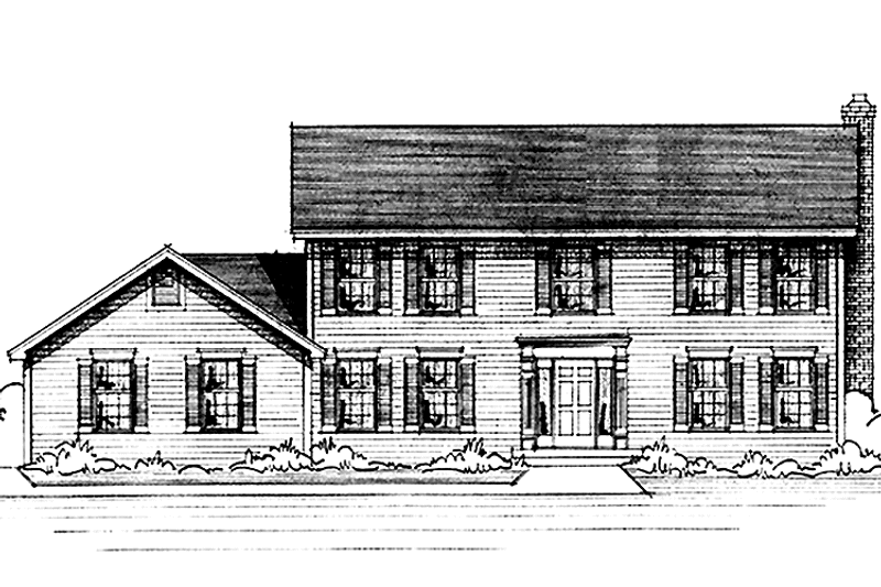Home Plan - Exterior - Front Elevation 3 for Classical House Plan #51-844 - 4 bed, 2.5 bath
