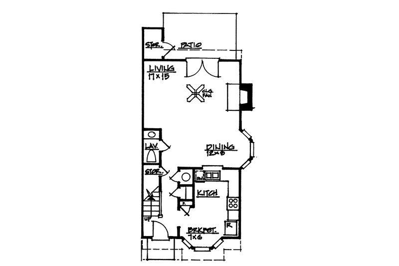 Home Plan - Floor Plan - Main Floor for Traditional House Plan #30-253 - 2 bed, 2.5 bath