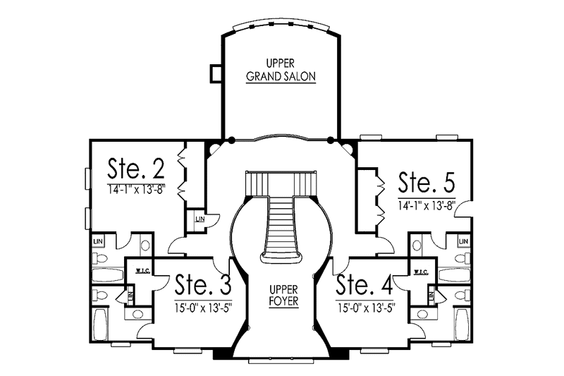 Architectural House Design - Floor Plan - Upper Floor for Colonial House Plan #119-412 - 5 bed, 5.5 bath