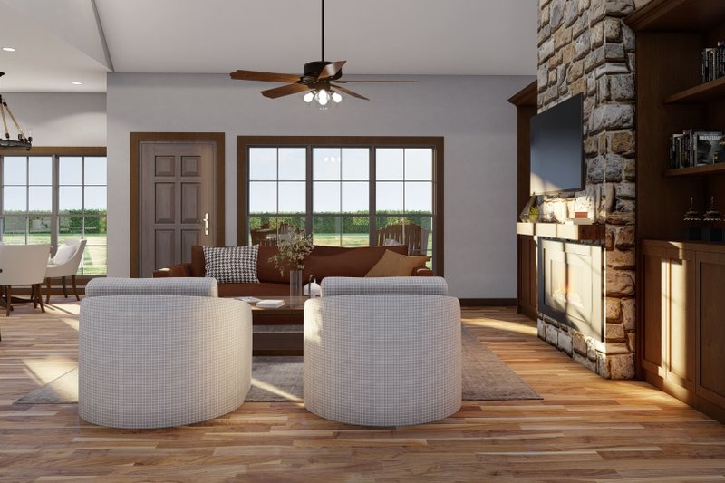 Architectural House Design - Interior - Family Room 1 for Ranch House Plan #923-89 - 3 bed, 2.5 bath