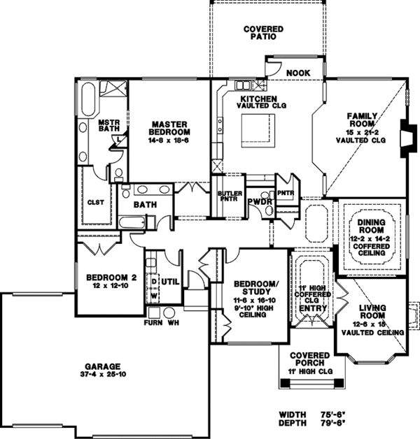 House Design - Mediterranean Floor Plan - Main Floor Plan #966-11