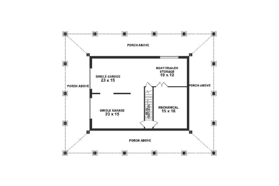 Floor Plan - Lower Floor for Country House Plan #81-496 - 3 bed, 2.5 bath