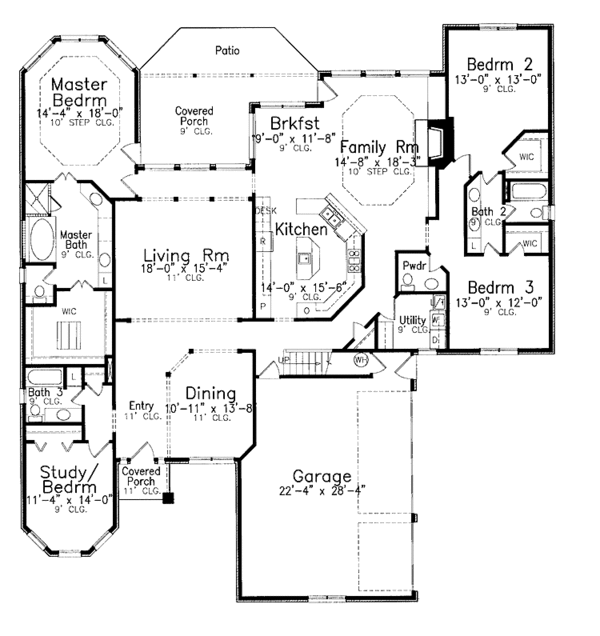 House Design - Traditional Floor Plan - Main Floor Plan #52-270