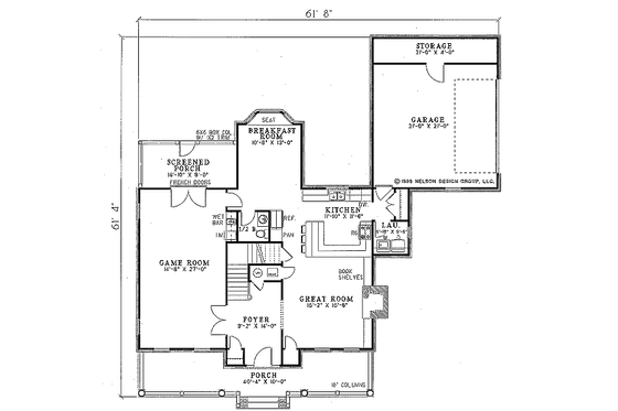 Floor Plan - Main Floor for Country House Plan #17-296 - 4 bed, 2.5 bath