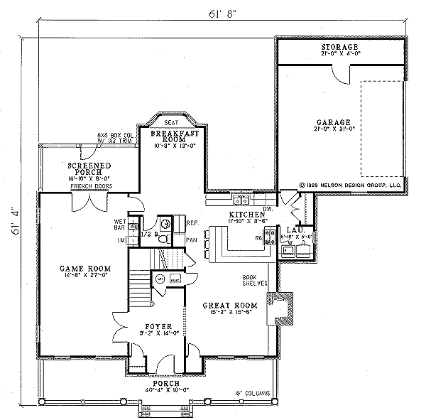 House Plan Design - Country Floor Plan - Main Floor Plan #17-296