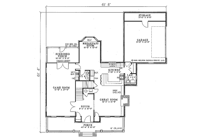 House Plan Design - Floor Plan - Main Floor for Country House Plan #17-296 - 4 bed, 2.5 bath