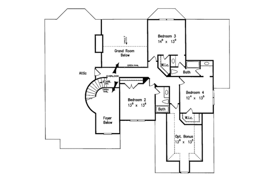 Floor Plan - Upper Floor for Traditional House Plan #927-673 - 4 bed, 3.5 bath
