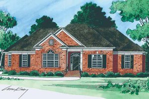 Colonial Exterior - Front Elevation Plan #1054-2