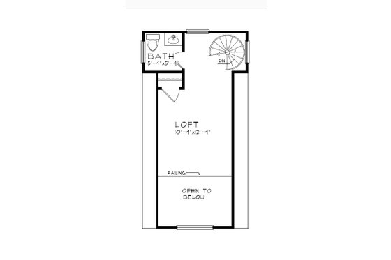 Floor Plan - Upper Floor for Cabin House Plan #515-52 - 1 bed, 2 bath