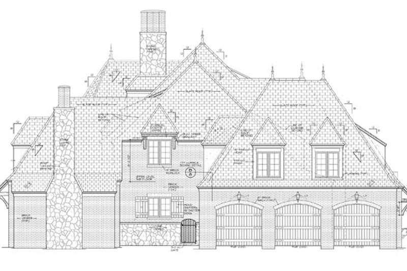 Home Plan - Exterior - Other Elevation 1 for European House Plan #453-597 - 4 bed, 4 bath