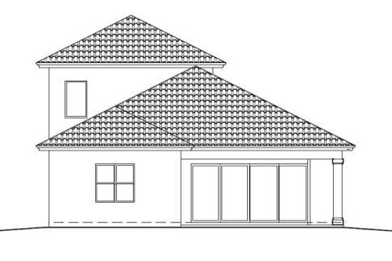 Exterior - Rear Elevation for European House Plan #27-350 - 3 bed, 2.5 bath