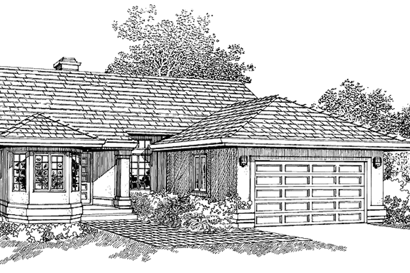 Architectural House Design - Craftsman Exterior - Front Elevation Plan #47-757