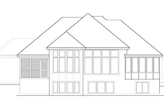 Exterior - Rear Elevation for European House Plan #67-883 - 4 bed, 3.5 bath