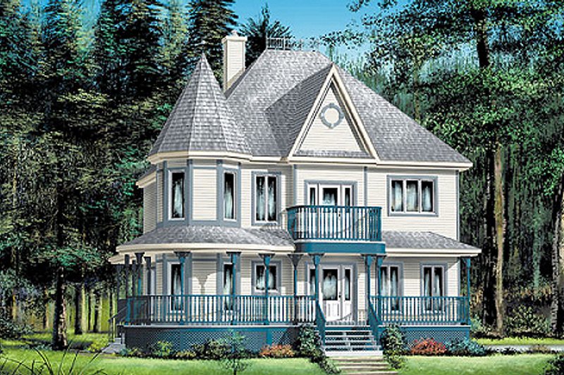 House Blueprint - Victorian Exterior - Front Elevation Plan #25-282