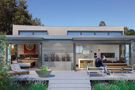 Exterior - Front Elevation 3 for Traditional House Plan #484-10 - 1 bed, 1 bath