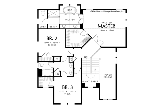 Floor Plan - Upper Floor for Craftsman House Plan #48-858 - 4 bed, 3.5 bath