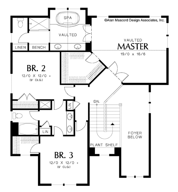 Craftsman Floor Plan - Upper Floor Plan #48-858