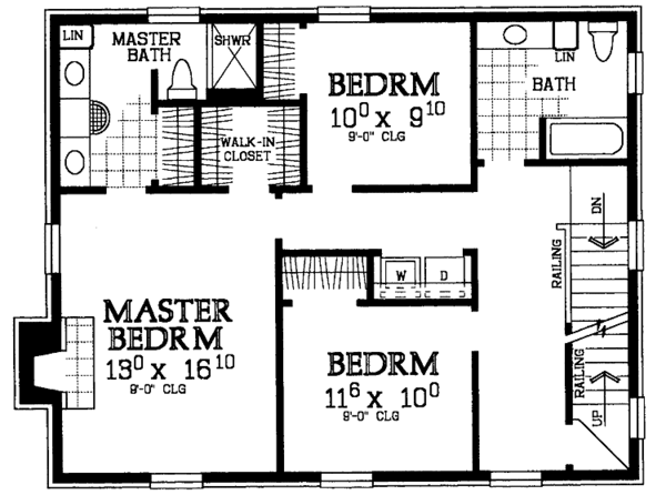 Home Plan - Classical Floor Plan - Upper Floor Plan #72-987