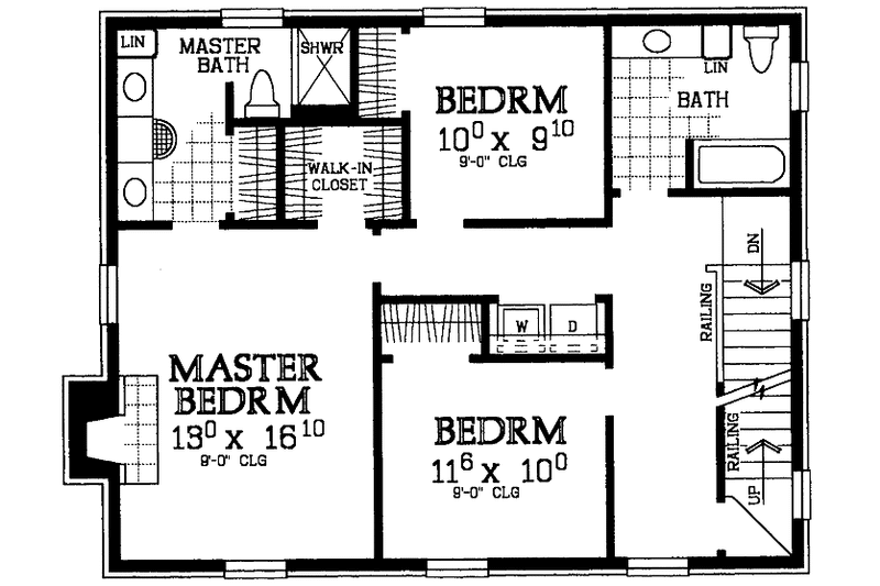 Home Plan - Floor Plan - Upper Floor for Classical House Plan #72-987 - 3 bed, 2.5 bath