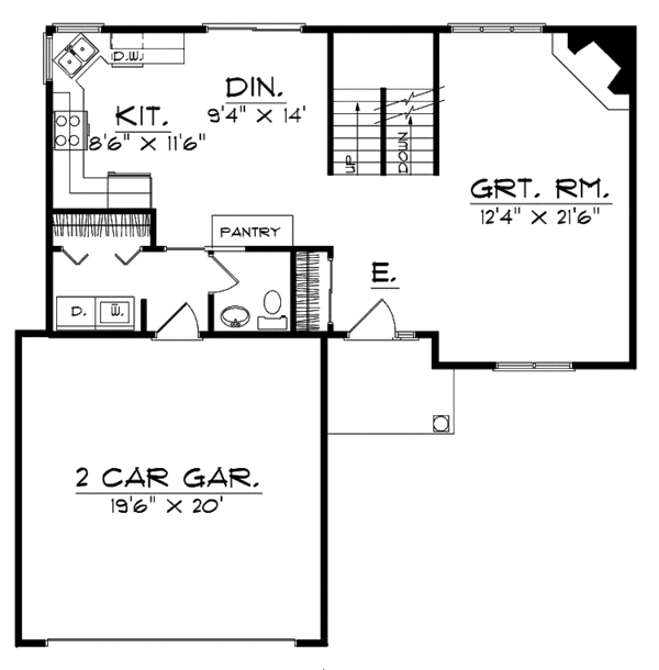 Home Plan - Traditional Floor Plan - Main Floor Plan #70-1358