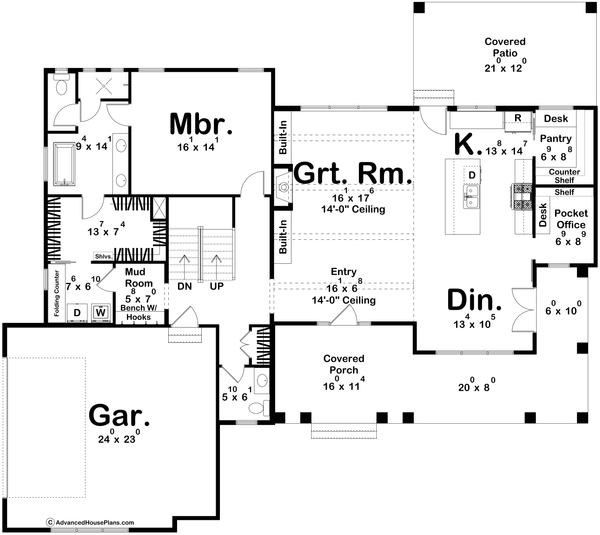 House Blueprint - Farmhouse Floor Plan - Main Floor Plan #455-440