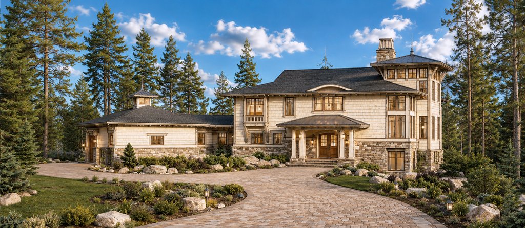 Exterior - Front Elevation 2 for Prairie House Plan #928-38 - 3 bed, 3 bath