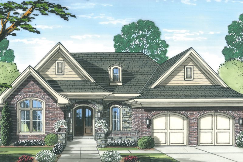 Dream House Plan - Exterior - Front Elevation 3 for Traditional House Plan #46-847 - 2 bed, 2.5 bath
