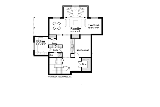 Floor Plan - Lower Floor for Tudor House Plan #928-234 - 4 bed, 2.5 bath