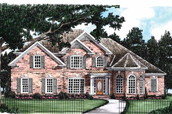 Exterior - Front Elevation 7 for Colonial House Plan #927-587 - 4 bed, 4 bath