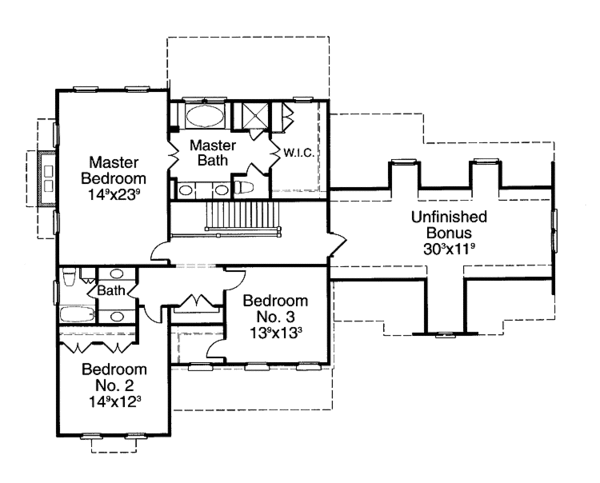 Dream House Plan - Country Floor Plan - Upper Floor Plan #429-196